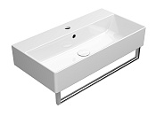 GSI Kube X Раковина подвесная/накладная 70x37 см, 1 отверстие, с переливом, цвет: белый глянцевый 9455111