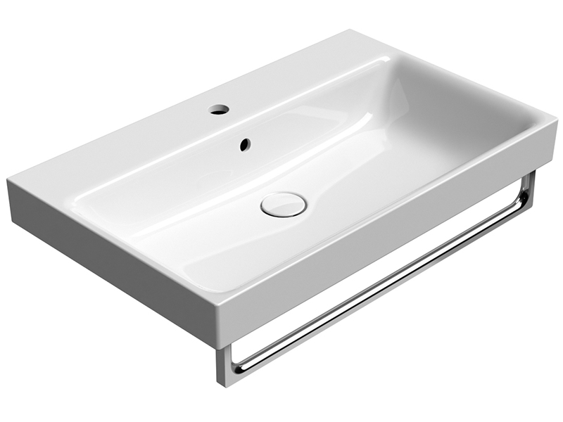 GSI Nubes Раковина подвесная/накладная 80x50 см, 1 отверстие, с переливом, цвет: белый глянцевый 9622111