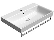 GSI Nubes Раковина подвесная/накладная 80x50 см, 1 отверстие, с переливом, цвет: белый глянцевый 9622111