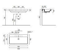 GSI Nubes Раковина подвесная/накладная 100x50 см, 1 отверстие, с переливом, цвет: белый глянцевый 9623111