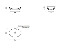 GSI Pura Раковина чаша 60x42x16h см, без перелива, без д/к, цвет: белый глянцевый 884211