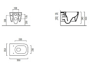 GSI Nubes Унитаз подвесной 55x35 см безободковый, смыв swirlflush, цвет: белый глянцевый 961511