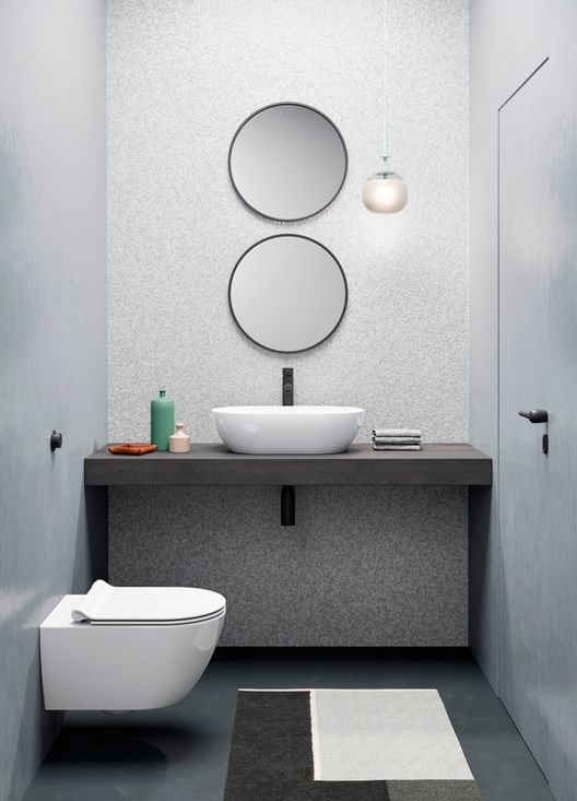 GSI Pura Унитаз подвесной 55x36 см безободковый, смыв swirlflush, цвет: белый глянцевый 881511