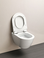 GSI Pura Унитаз подвесной 50x36 см безободковый, смыв swirlflush, цвет: белый глянцевый 881611