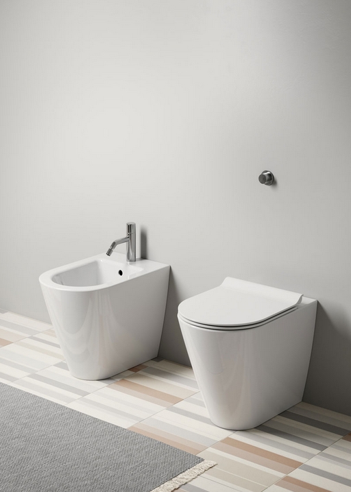 GSI Kube X Унитаз приставной 55x36 см безободковый, смыв swirlflush, цвет: белый глянцевый 941011