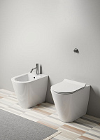 GSI Kube X Унитаз приставной 55x36 см безободковый, смыв swirlflush, цвет: белый глянцевый 941011