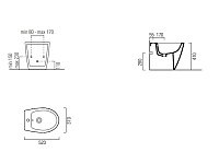 GSI Modo Биде напольное с 1 отверстием под смеситель и переливом, без крепежа, цвет: белый глянцевый 9862111