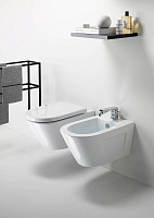 GSI Norm Биде подвесное с 1 отверстием под смеситель и переливом, без крепежа, цвет: белый глянцевый 8664111