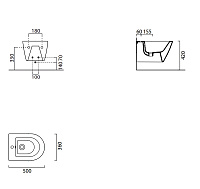 GSI Norm Биде подвесное с 1 отверстием под смеситель и переливом, без крепежа, цвет: белый глянцевый 8664111