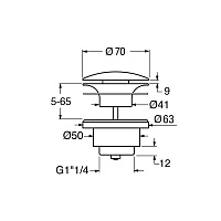 GSI Spares Донный клапан для раковины с керамической крышкой, универсальный, цвет: ardesia matte PVC26
