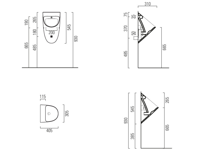 GSI Community Писсуар подвесной безободковый, цвет: ardesia opaco 769526