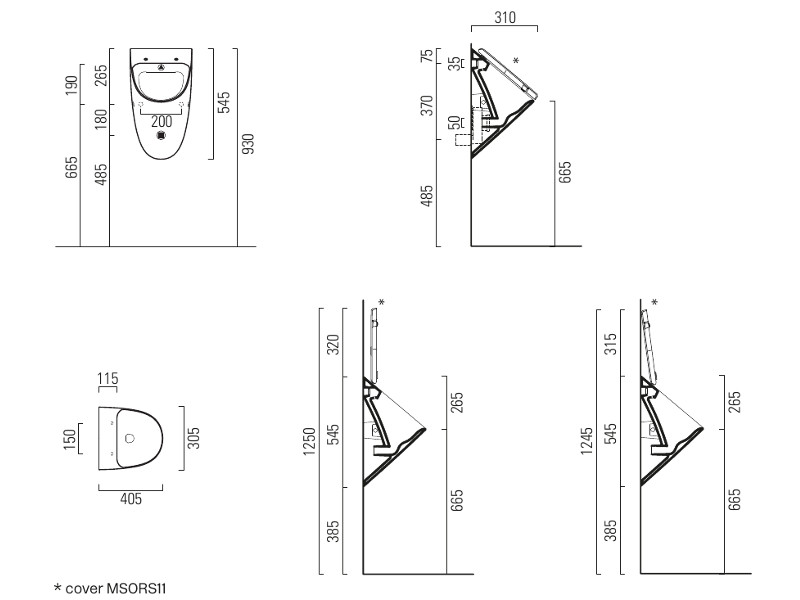 GSI Community Писсуар подвесной безободковый с отверстиями для крышки, цвет: белый глянцевый 769611