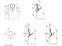 GSI Community Писсуар подвесной безободковый с отверстиями для крышки, цвет: белый глянцевый 769611
