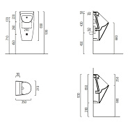 GSI Community Писсуар подвесной безободковый, цвет: ardesia opaco 909726
