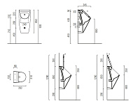 GSI Community Писсуар подвесной безободковый с отверстиями для крышки, цвет: ardesia opaco 909826