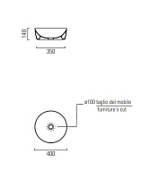 GSI Nubes Раковина чаша d40x14h см, без перелива, без д/к, цвет: белый глянцевый 903911
