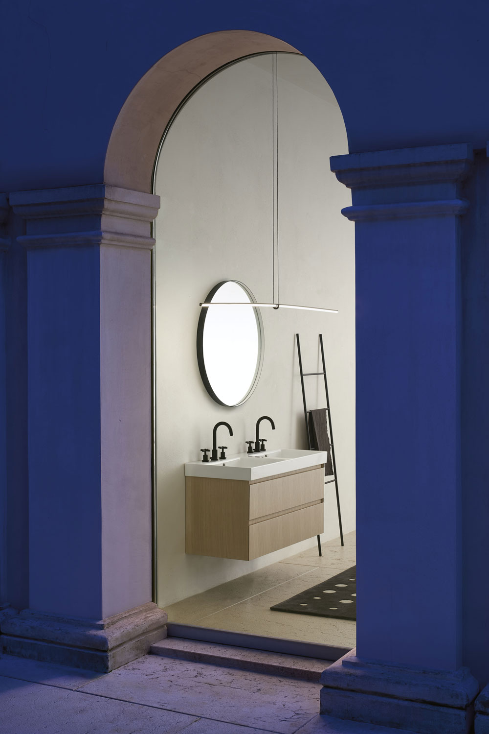 GSI Nubes Раковина двойная подвесная 120x50 см, 1 отверстие, с переливом, цвет: белый глянцевый 9625111