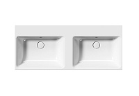 GSI Nubes Раковина двойная подвесная 120x50 см, 1 отверстие, с переливом, цвет: белый глянцевый 9625111