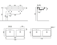 GSI Nubes Раковина двойная подвесная 120x50 см, 1 отверстие, с переливом, цвет: белый глянцевый 9625111