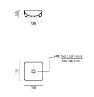GSI Nubes Раковина чаша 38x38x14h см, без перелива, без д/к, цвет: tortora opaco 903805