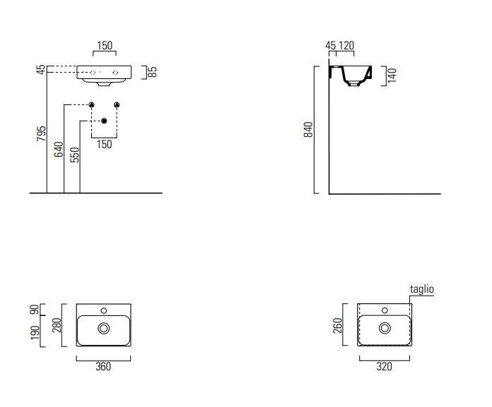 GSI Nubes Раковина подвесная/накладная 36x28 см, 1 отверстие, без перелива, цвет: белый глянцевый 9638111