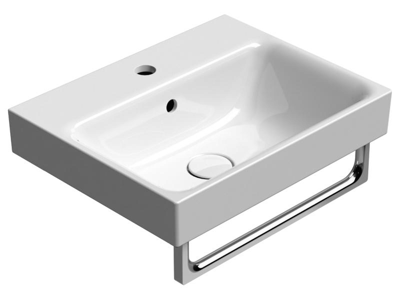 GSI Nubes Раковина подвесная/накладная 50x40 см, 1 отверстие, с переливом, цвет: белый глянцевый 9682111