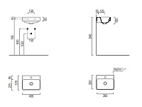 GSI Nubes Раковина подвесная/накладная 40x32 см, 1 отверстие, с переливом, цвет: белый глянцевый 9684111