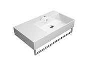 GSI Kube X Раковина подвесная/накладная 80x47 см, 1 отверстие, с переливом, цвет: белый глянцевый 9457111