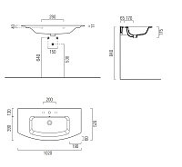 GSI Pura Раковина подвесная/накладная 102x52 см, 1 отверстие, с переливом, цвет: белый глянцевый 8825111