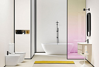 GSI Pura Раковина подвесная/накладная 102x52 см, 1 отверстие, с переливом, цвет: белый глянцевый 8825111