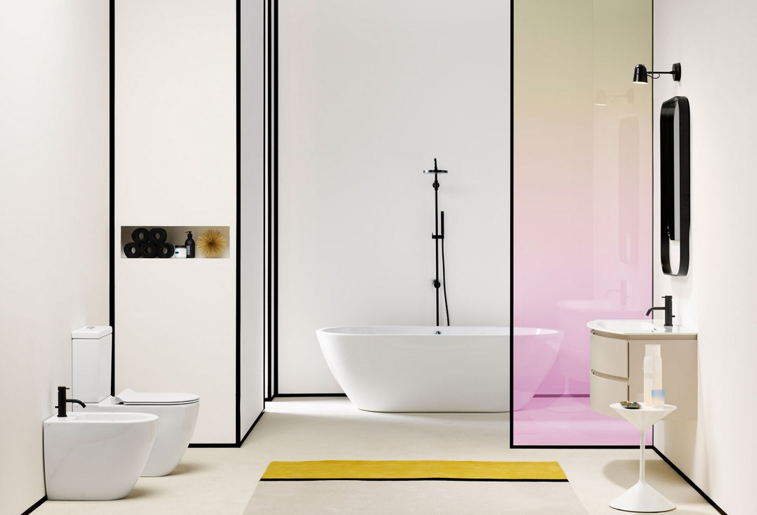 GSI Pura Раковина подвесная/накладная 82x49 см, 1 отверстие, с переливом, цвет: белый глянцевый 8826111