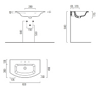 GSI Pura Раковина подвесная/накладная 82x49 см, 1 отверстие, с переливом, цвет: белый глянцевый 8826111