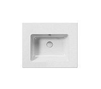 GSI Pura Раковина подвесная/накладная 60x50 см, 1 отверстие, с переливом, цвет: белый глянцевый 8836111