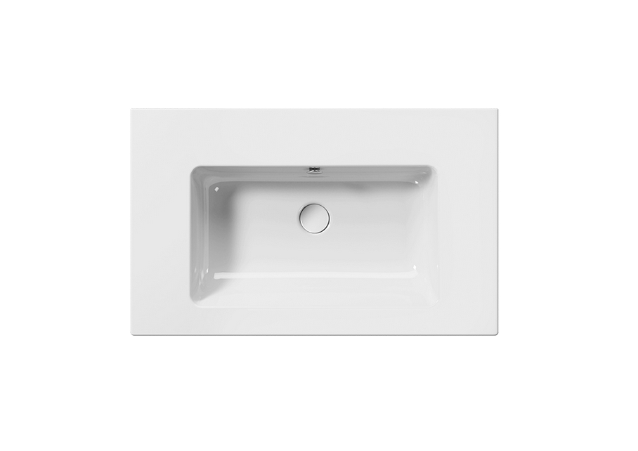 GSI Pura Раковина подвесная/накладная 80x50 см, 1 отверстие, с переливом, цвет: белый глянцевый 8843111