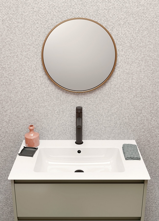 GSI Pura Раковина подвесная/накладная 80x50 см, 1 отверстие, с переливом, цвет: белый глянцевый 8843111