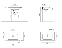 GSI Pura Раковина подвесная/накладная 80x50 см, 1 отверстие, с переливом, цвет: белый глянцевый 8843111