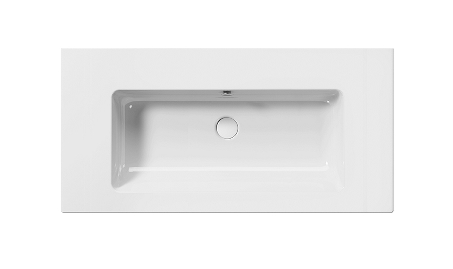 GSI Pura Раковина подвесная/накладная 100x50 см, 1 отверстие, с переливом, цвет: белый глянцевый 8844111