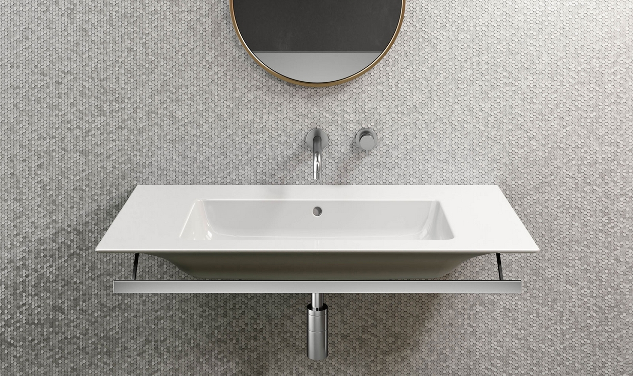 GSI Pura Раковина подвесная/накладная 100x50 см, 1 отверстие, с переливом, цвет: белый глянцевый 8844111