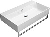 GSI Kube X Раковина подвесная/накладная 80x47 см, 1 отверстие, с переливом, цвет: белый глянцевый 9422111