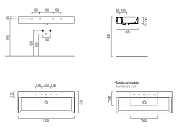 GSI Kube X Раковина подвесная/накладная 120x47 см, 1 отверстие, с переливом, цвет: белый глянцевый 9424111