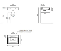 GSI Kube X Раковина подвесная/накладная 60x47 см, 1 отверстие, с переливом, цвет: белый глянцевый 9431111