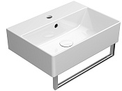 GSI Kube X Раковина подвесная/накладная 50x37 см, 1 отверстие, с переливом, цвет: белый глянцевый 9447111