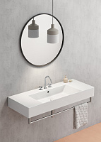 GSI Kube X Раковина подвесная/накладная 120x47 см, 1 отверстие, с переливом, цвет: белый глянцевый 9452111