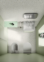 GSI Kube X Раковина подвесная/накладная 45x35 см, 1 отверстие, с переливом, цвет: белый глянцевый 9485111