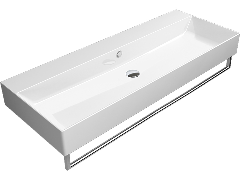 GSI Nubes Раковина подвесная/накладная 120x47 см, 1 отверстие, с переливом, цвет: белый глянцевый 9624111