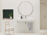 GSI Nubes Раковина подвесная/накладная 120x47 см, 1 отверстие, с переливом, цвет: белый глянцевый 9624111