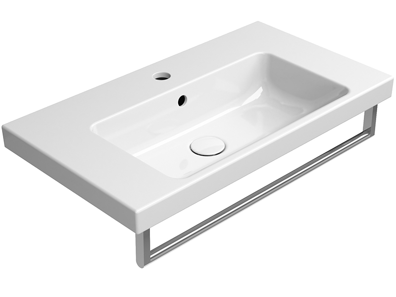 GSI Norm Раковина подвесная/встраиваемая 70x40 см, 1 отверстие, с переливом, цвет: белый глянцевый 8637111