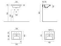 GSI Norm Раковина подвесная/встраиваемая 50x40 см, 1 отверстие, с переливом, цвет: белый глянцевый 8638111
