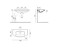 GSI Norm Раковина подвесная/встраиваемая 100x50 см, 1 отверстие, с переливом, цвет: белый глянцевый 8643111