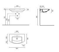GSI Norm Раковина подвесная/встраиваемая 80x50 см, 1 отверстие, с переливом, цвет: белый глянцевый 8644111